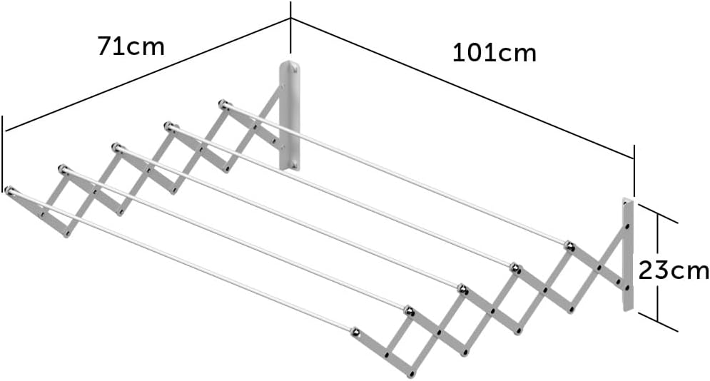 AFT - Extensible Clothes Drying Rack Wall Mounted Epoxy Oryx 1.00 m