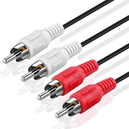 KEBILSHOP 2 RCA Male Jack to 2 RCA Male Jack Audio Video Cable For Home Theater, TV/LED, Speakers. (3 Meter/9.84 Feet, Black)