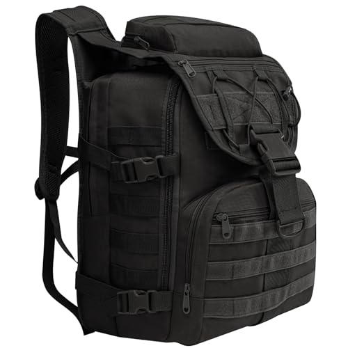 Wesoke 35L Militärischer taktischer Rucksack Schwarz Große Armee 3 Tage Assault Pack Tasche für Männer, 35 Liter Molle Rucksack Tagesrucksack für Mann Frauen, großer Campingrucksack Wanderrucksack