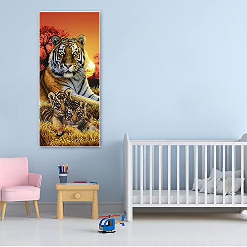 Tiger Diamond Painting 50x110 cm (Inner 44x104 cm) DIY Diamond Painting by Numbers Tiger Children Big Diamond Art Tiger Diamond Art Baby Tiger Rhinestone Embroidery Cross Stitch Diamond Mosaic - Image 3