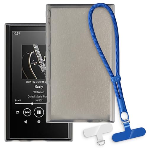 OAGELIM 2-in-1�ی�P�[�X�ƃ��X�g�X�g���b�v Sony NW-A306 �Ƃ̌݊������� ���O���\�ȃ��j���[�h�t���d�b�J�o�[�A����~�ߕ����h�~�O���b�v�n���h�� (�u���b�N + �u���[)