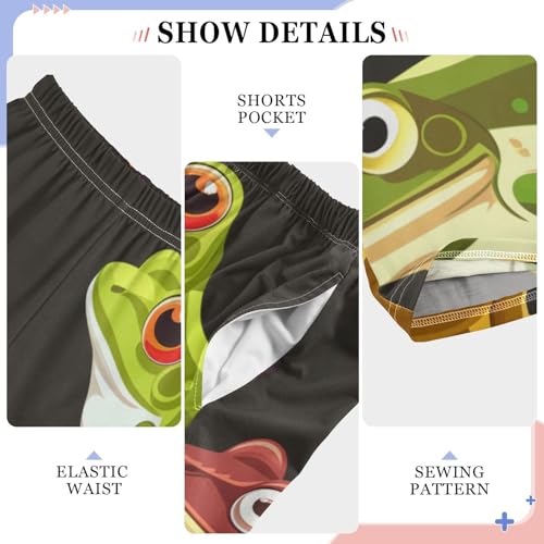 ZZXXB Frogs Print Boys Long Pants Soft Trousers Elastic Waist Kids Lounge Bottoms with Pockets S-XL4