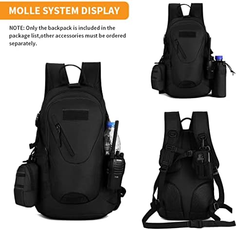 Huntvp 15L/20L Tactical Backpack Small Molle Military Daypack Rucksack Laptop Bag for School Travelling Hiking Camping Sports Working Outdoors