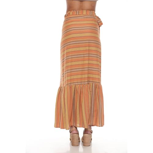 Ruffled Maxi Striped Wrap Skirt3