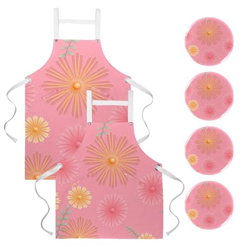 Tablier pour nettoyage de la maison et pâtisserie avec 4 broches incluses
