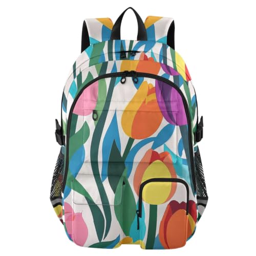 Mochila de equipaje y mochila para laptop de 17.5 pulgadas anticaídas con estampado de flores