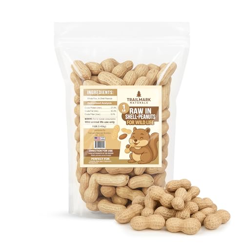 1 LB - Raw Peanuts For Squirrels, Raw In Shell Peanuts For Birds and Wildlife- Squirrel Food, Wild Bird Seed - Grown in The USA