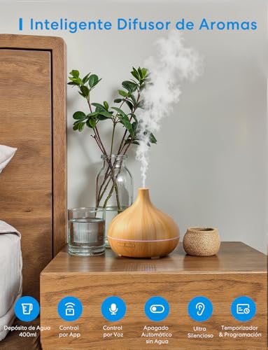 Meross Smart Humidificador Pequeño | 400ML & Sin BPA | Función de Temporización | Control por Voz y Control Remoto | Inteligente Difusor de Aromas | Compatible con Apple Home, Alexa y Google Home - imagen 2