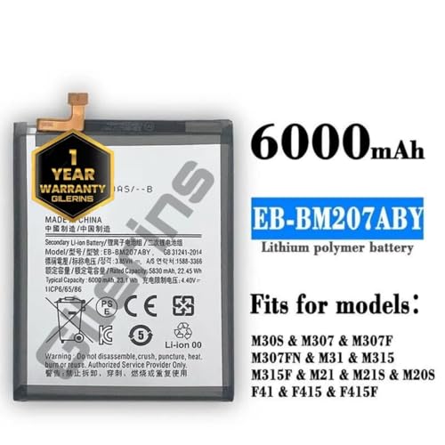 Image of Original EB-BM207ABY Battery for Samsung Galaxy F12 | M12 | F41 | [M21-2021] M21S | M30S | M31 | M21 Battery with 1 Year Warranty****(PP93)
