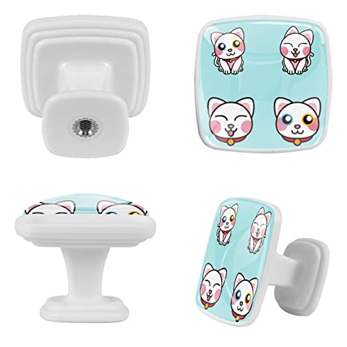 Boutons d'armoire robustes et faciles à poser avec 4 chats - 2