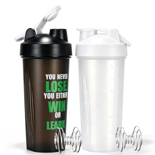 GIFUBOWA Proetin Shaker Bottle 20oz BPA-Free Leak Proof Water Gym Cup 2PC