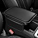 Bittwee Car Center Console Cover, Leather Vehicle Arm Rest Cushion Mat with Storage Pocket, Waterproof Anti-Scratch Auto Interior Armrest Pad Accessiories Universal for SUV, Truck, RV（Black）