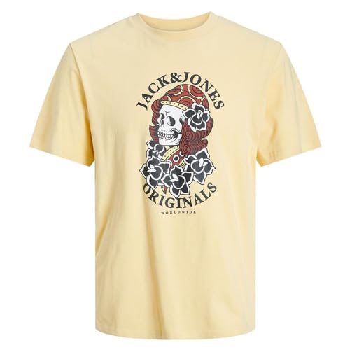 JACK & JONES Jungen T-Shirt Jorheavens Tee Ss Crew Neck Jnr Italian Straw 176