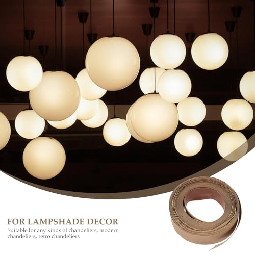 Image of VILLCASE DIY Lampshade Edging Tape 393.70In Self-Adhesive Cloth Strip - Easy Peel & Stick for Lamp Shade Repair - for Home, Office, Chandelier & Retro Lighting