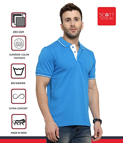 Image of Scott International Men's Regular Fit Half Sleeve Organic Cotton Polo T-Shirt