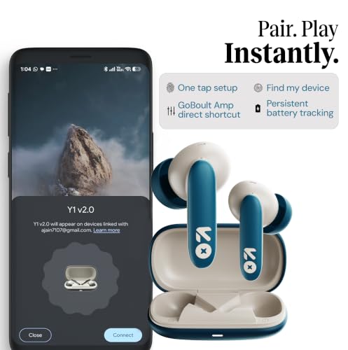 Image of GOBOULT Y1 v2.0 Ear Buds Wireless with 60H Playtime, Zen Quad Mic ENC, 45ms Low Latency, Touch Contorl, Dual Device Pairing, Bluetooth 6.0, 13mm Bass Driver Earbud TWS Wireless Earphone (Blue Teal)