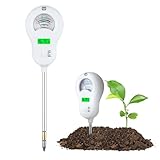 Wigearss Medidor de Suelo 6 en 1, Medidor de Fertilidad del Suelo/Luz Solar/Humedad Ambiental/pH/Temperatura, Sonda Desmontable, Probador de Suelo Multifuncional para Granja, Jardín y Césped