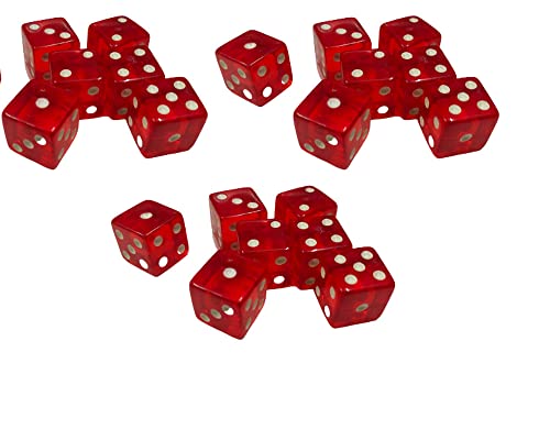 Gurgan-Enterprise-Red-19mm-Creative-Acrylic-Red-Translucent-Dice-6-Sided-Dice-Set-of-4-Pcs
