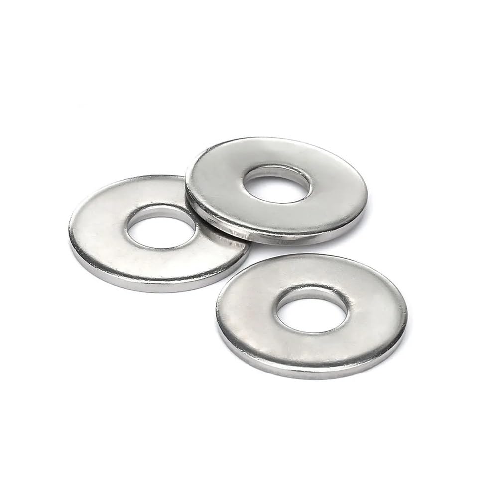 Arandelas variadas 50/10/200 piezas M2.5 M3 M3.5 M4 M5 M6 M8 M10 M12 M14 M16 Arandelas de junta plana grande de acero inoxidable Anillos grandes Arandelas de sujeción de junta lisa(200pcs M6)
