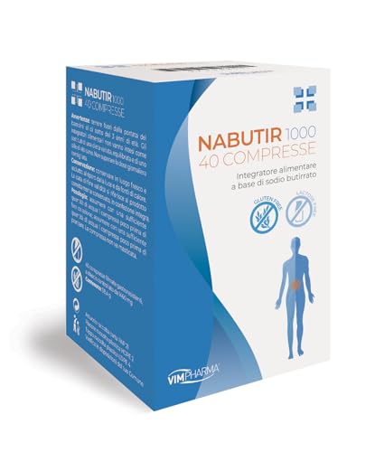 Vimpharma Integratore Butirrato di Sodio per la Salute del tuo Intestino NABUTIR Alta Efficacia e Concentrazione 40 cpr Made in Italy
