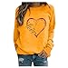 BOOMJIU Valentinstag Damen Sweatshirts Herz Drucken Langarmshirt Sweatjacke Rundhals Oversized Sportbekleidung Pulli Hip Hop Hoody Oberteile Tops Tee Shirts Pullover Langarm Bluse