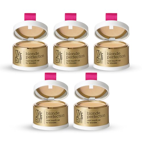 Image of Style Edit Root Touch Up Powder | Temporary Hair Color for Gray Roots and Thinning Hair | Salon-Quality, Transfer-Resistant Hair Concealer | Medium Blonde, 0.14 oz (Pack of 5)