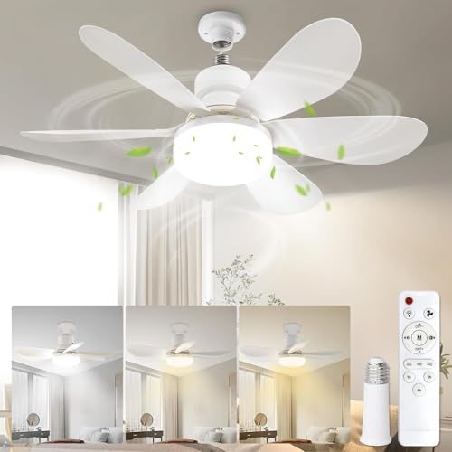 VTYXCTIGJ 20.5Socket Fan Light with Remote E26 Base 40W/3000-6000K Dimming