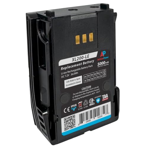 Artisan Power Replacement Battery for Harris XL 200P and XL 185P Radios. Slim Extended Capacity. 5000 mAh. Replaces XL-PA3V, XL-PA4M, 14035-5050-02, 14035-4010-04
