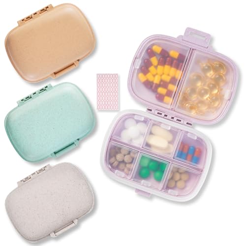 Étui à médicaments portable à 8 cases lot de 4 piluliers pour ne plus oublier vos comprimés