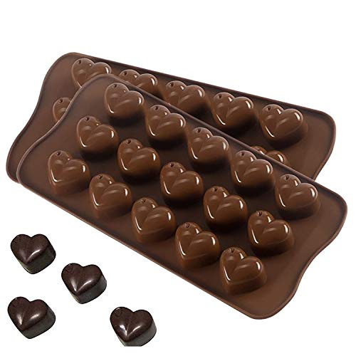 Chitranshi Silicone Chocolate Mould Multi Color Shape, Jelly Candy Mould, Cake Baking Mould, 12- Piece Cavity Bakeware Mould (Heart Shape Mold)