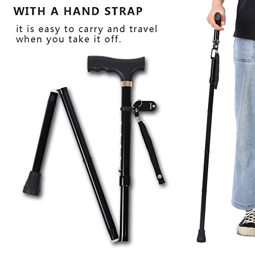 Opvouwbare wandelstok Handwandelstok voor trekking Wandelen, verstelbare wandelstok Opvouwbare wandelstok voor… - Afbeelding 3