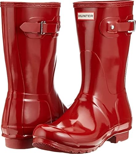 Hunter Women's Original Short Gloss Military Red Rain Boots - 11 B(M) Us #TOP5