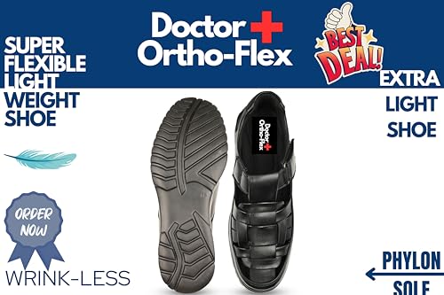 Image of Men's Orthopedic Roman Sandals | Soft Cushion Footbed | Lightweight Comfortable Anti-Skid Durable Sole | Open Toe Casual Formal Sandals for Men DASH-01