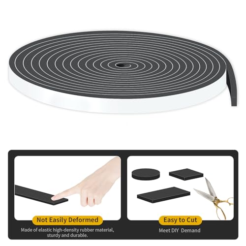 Image of Weather Stripping Door Seal,High Density CR,1 /4 in x 1 /16 in x 33Ft | Door Weather Stripping,Strong Adhesive, Weatherproof, Reduce Noise,Foam Insulation Tape for Doors and Windows,Black