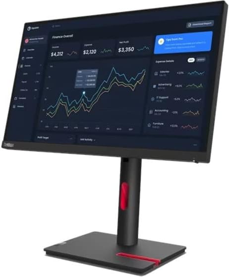 Lenovo ThinkVision T22i-30 22" Class Full HD LED Monitor - 16:9 - Raven Black