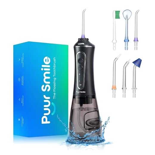 Puur Smile Professional Water Flosser - Advanced Dental Care for a Healthier Mouth, Gum, and Teeth - IPX7 Waterproof Oral Irrigator | 6 Replacement Tips, Travel-Friendly, Rechargeable - Oral Hygiene