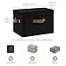 StorageWorks Fabric Storage Bins with Lid, Decorative Storage Boxes for Shelves, Stackable Closet Organizer Basket with Handles, Large, Black, 2-Pack