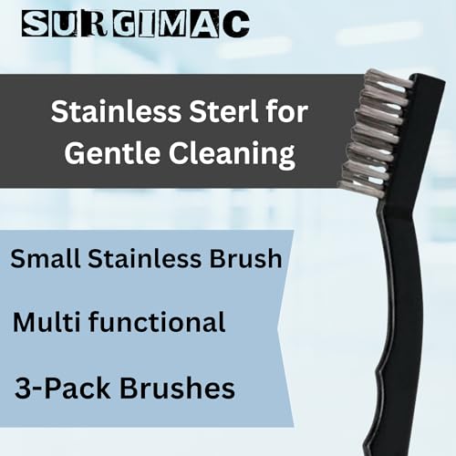 SurgiMac Instrument Cleaning Brush with Stainless Steel Bristles, Reusable Multi-Purpose Cleaning Tool for Tough Surfaces & Small Parts, 3-Pack - Thumbnail 5