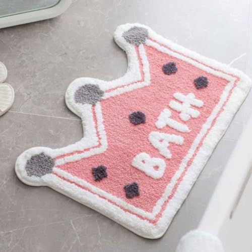 Image of Dream Weaverz 2000 GSM Super Soft Microfiber Bath Mat 40x60 cm | Ultra Absorbent Anti-Skid Quick Dry Bathroom Rug | Floor Mat for Bathroom, Bedroom, Kitchen, Home | Cute Design Bathmat
