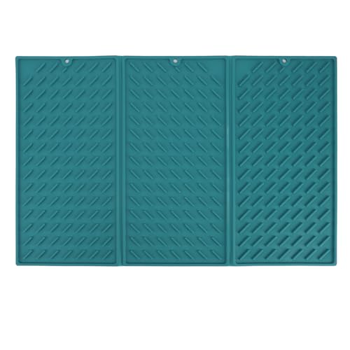 EALRIDV Estera de caída, diseño Plegable para el Espacio: Uso de la Alfombra de Goteo de Silicona, Platos de Secado rápido para la Alfombra de Goteo para la Cocina y el baño (Grün)