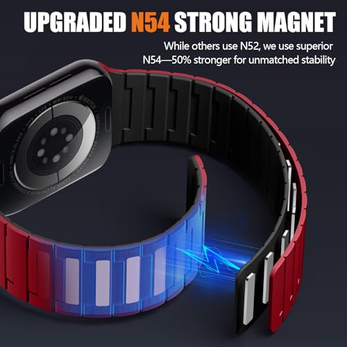 Image of SNBLK Magnetic Watchband Compatible with Apple Watch for Men 44mm 45mm 46mm 49mm 42mm 41mm 40mm 38mm Women, Silicone Sport Strong Magnet Strap for iWatch Series 11 Ultra 3 Ultra 2 Se 10 9 8 7 6 5 4 1