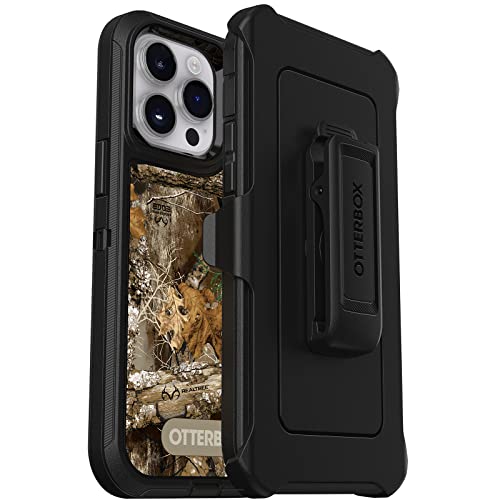 OtterBox iPhone 14 Pro Max (ONLY) Defender Series Case - REALTREE EDGE (Blaze Orange/Black/RT Edge), rugged & durable, with port protection, includes holster clip kickstand