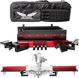 Red House Tools EZ-Wings Basic 4ft Portable Miter Saw Station | Patented Modular Design | for Use with Any Portable Miter Saw Stand or Chop Saw Stand | Red