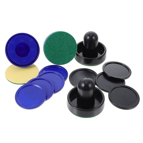HEMOTON 2Sets Air Hockey Pusher and Puck Replacement Kit Includes Pushers Pucks Pushers Pucks for Air Hockey Tables