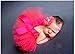 VUCDXOP Neugeborenes Baby Mädchen Rock Tutu Kleidung Trikot Kostüm Foto Prop Outfits Bekleidung Set mit Haarband;Rot