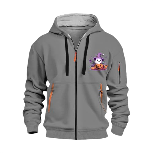 Sudadera con capucha para hombre con cremallera y bolsillos múltiples 4