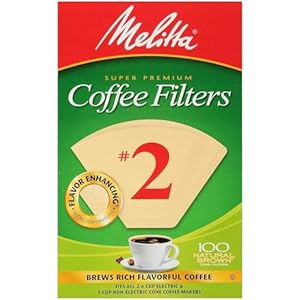 Melitta Cone Coffee Filter #2 100 Count- Natural Brown