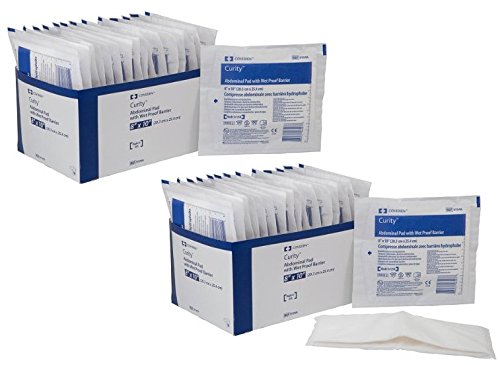Covidien 9194A Curity Abdominal Pads with Wet Proof Barrier, Sterile, 8