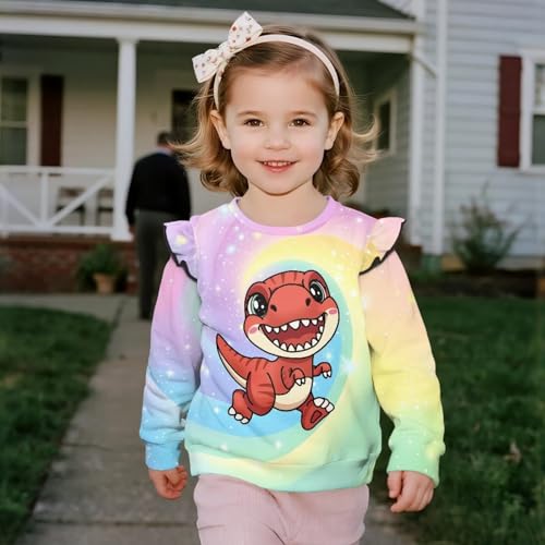 Girls Fashion Sweatshirts Ruffle Sleeves Thick Long Sleeve Sweatshirt Soft Girls Oversized Graphic Sweatshirt4