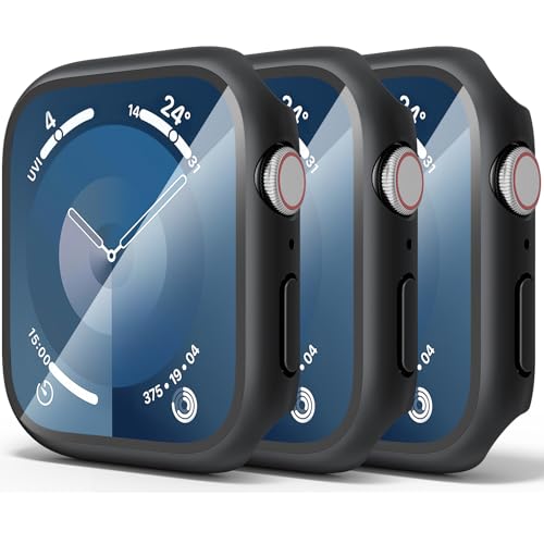 3 Pack Hard Case for Apple Watch Screen Protector Series 9 & Series 8/7 45mm Shockproof Scratch Resistant Protective Replacement Cover for iWatch 9/8/7